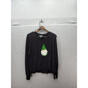 Cynthia Rowley Black Sweatshirt With Gnome Embroidery
